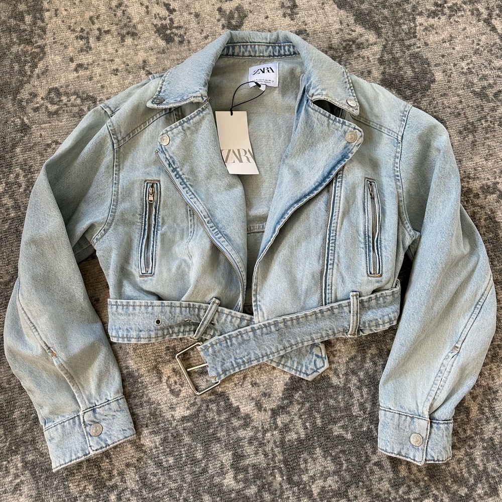 Zara Denim Biker Jacket